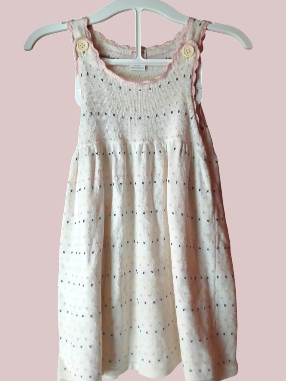 Gymboree Equestrian Club Sweater Dress 4T Pink Brown Heart Knit Jumper Toddler
